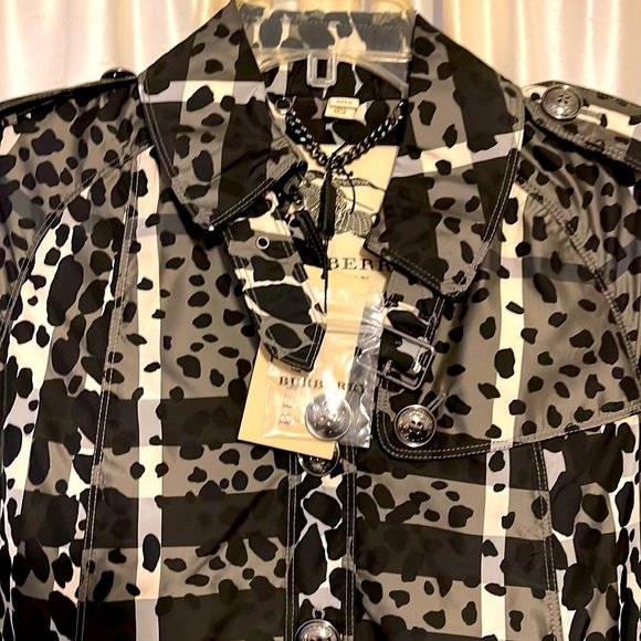Authentic Burberry shirt blouse jacket raincoat lad XS-2 $1500 black white - Picture 13 of 15